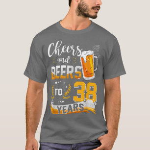 Camiseta 38.º Aniversário "Cheers and Beers" A 38 Anos De N