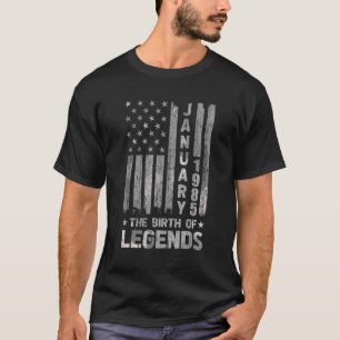 Camiseta 38. º aniversário de Janeiro de 1985 Nascimento da