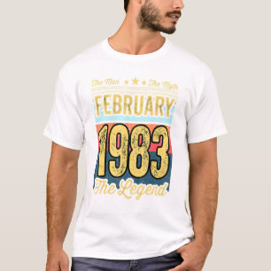 Camiseta 38.º aniversário O homem o mito a lenda fevereiro