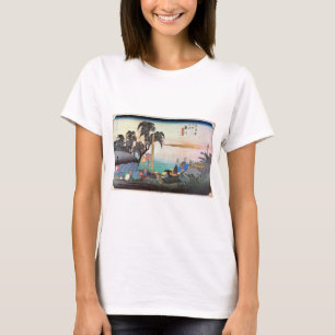 Camiseta 38. 藤 川 宿, 広 Fujikawa-juku, Hiroshige, Ukiyo-e