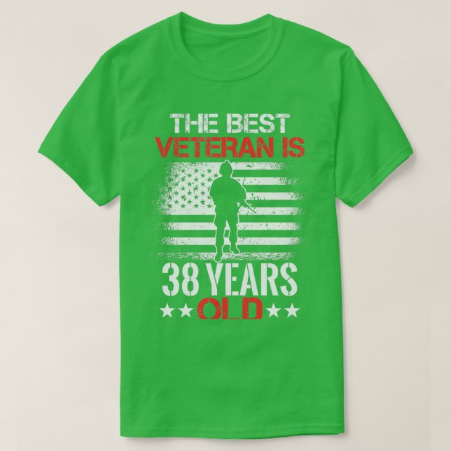 Camiseta 38 Aniversário Presente Veterano 38 Anos Dia dos V (Frente do Design)