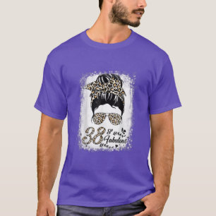 Camiseta 38 Anos De Idade Fabuloso Coque Desgrenhado Leopar