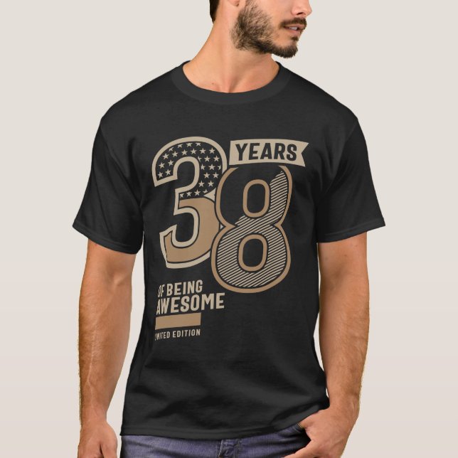 Camiseta 38 Anos De Incrível 38.º Presente De Aniversário (Frente)