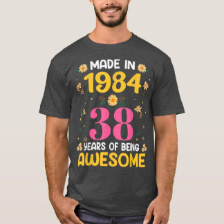 Camiseta 38 anos Presentes Mulheres 38 Meninas de aniversár