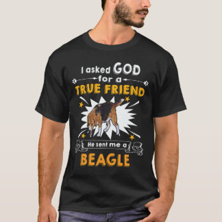 Camiseta 38 Perguntou a Deus - Amigo Verdadeiro - Um Beagle
