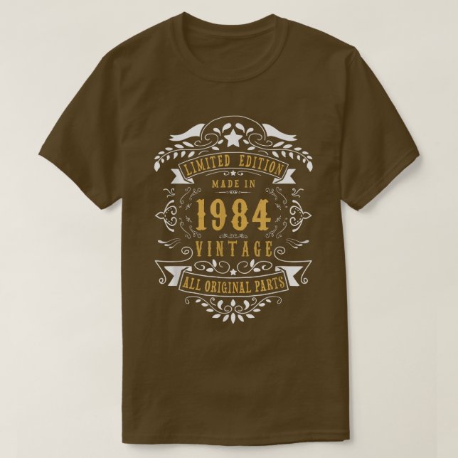 Camiseta 38 Years Old 38th Birthday Made Born in 1984 Men W (Frente do Design)