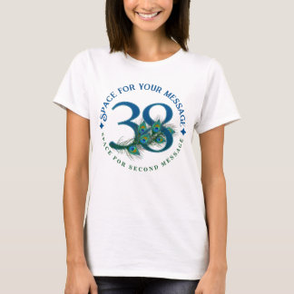 Camiseta 38th Birthday Or Anniversary Peacock Feathers