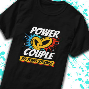 Camiseta 39º aniversário Casou-se com Casais de 39 anos