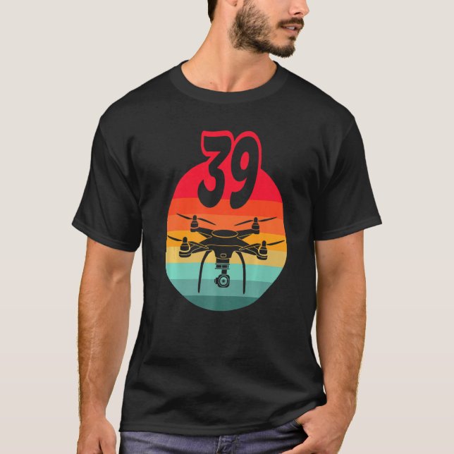 Camiseta 39.º aniversário I - Drones com controle remoto re (Frente)