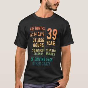 Camiseta 39 Anos Casados Divertido 39º Aniversário de Casam