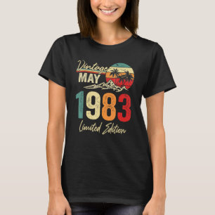 Camiseta 39 anos Vintage maio 1983 39º aniversário