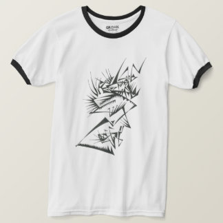 Camiseta 39 Arte de Tatuagem Tribal Abstrato Preto Branco