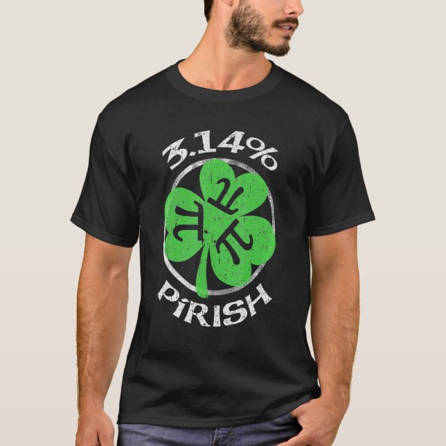 Camiseta 3 14 Geek de Matemática de St Patricks Engraçado P (Frente)