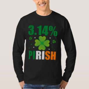 Camiseta 3 14 Pirish Dia de São Patrício Gênio da Matemáti