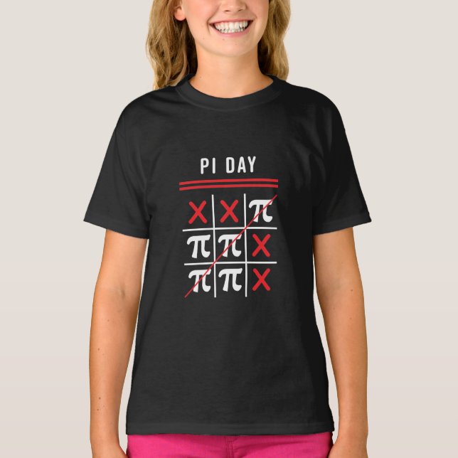 Camiseta 3.14 Tic-Tac-Toe Noughts E Crosses Feliz Dia Pi (Frente)