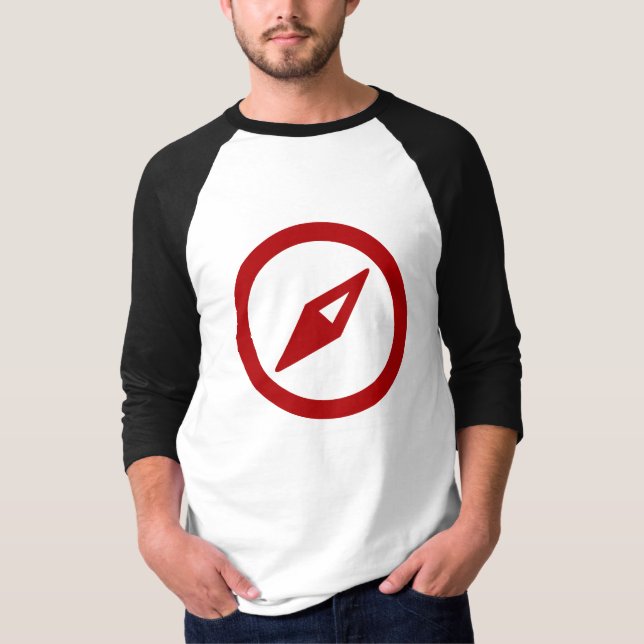Camiseta 3/4 de Raglan básico da Capa (Frente)