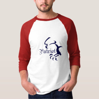 Camiseta 3/4 de t-shirt do patriota da Capa de Raglan