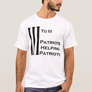 Camiseta 3 a 3 patriotas que ajudam sem fronteira claro dos