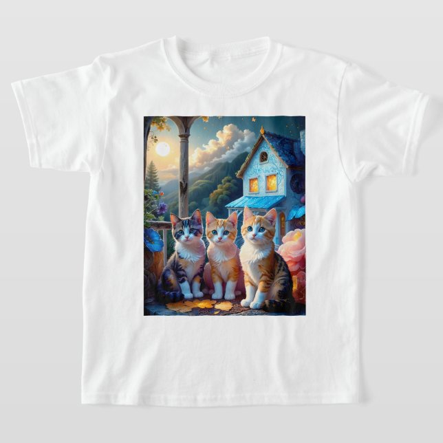 Camiseta 3 Adorable Artist designed Kittens (Postura )