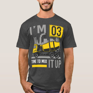 Camiseta 3 anos de idade Hora de Misturá-la Concreta Mixer 