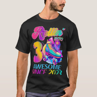 Camiseta 3 Anos Incrível Desde 2023 Tema de Hockey Aniversá