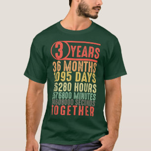 Camiseta 3 anos juntos Terceiro Aniversário Casal Casado