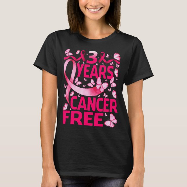 Camiseta 3 anos Sobrevivência livre de Cancer da mama Borbo (Frente)