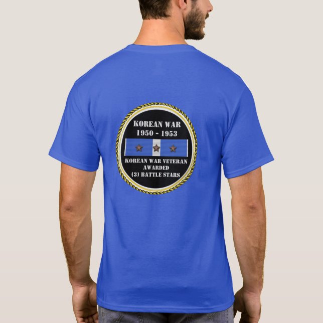 CAMISETA 3 BATALHAS ESTRELAS VETERANO DA GUERRA NA COREIA (Verso)