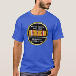 Camiseta 3 BATTLE STARS WII Pacífico Asiático Veterano