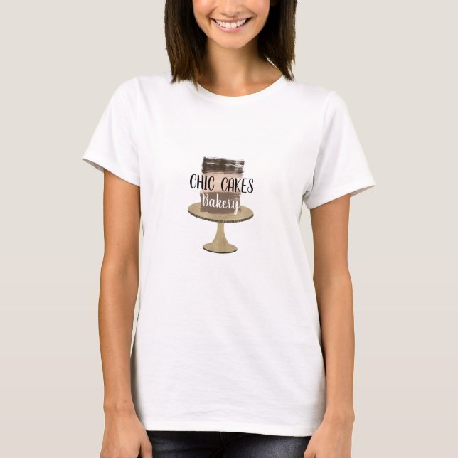 Camiseta 3 Bolos de padaria russa de casamento moderno de b (Frente)