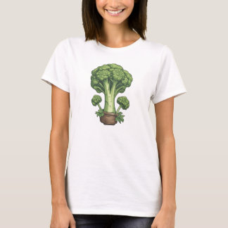 Camiseta 3 brócolis, brócolis, vegetais, jardim