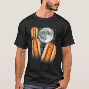 Camiseta 3 Cachorros-Quentes Que Uivam Na Lua