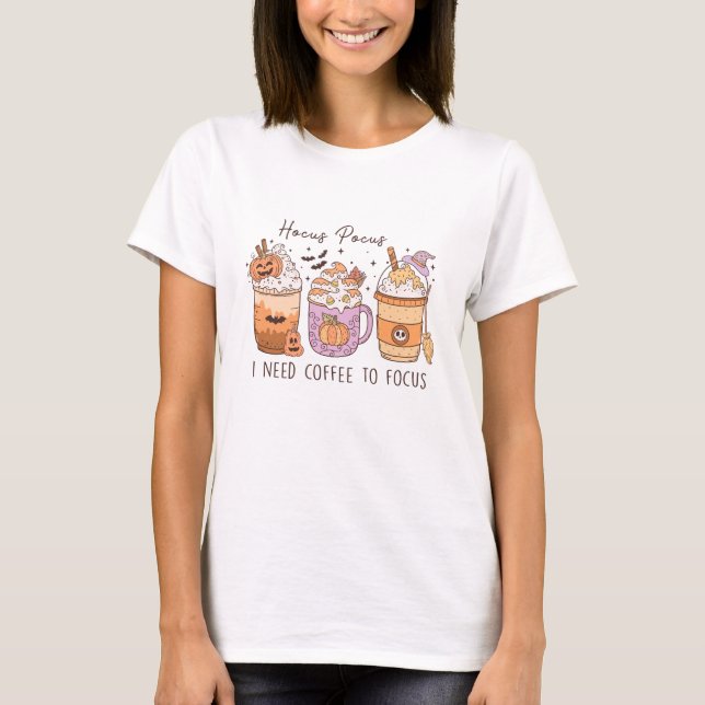 Camiseta 3 Café de Halloween Retro, Bolso de Hocus Frappucc (Frente)