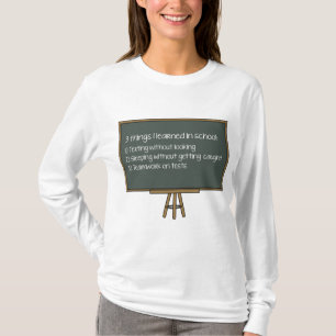 Camiseta 3 Coisas Que Aprendi Na Escola