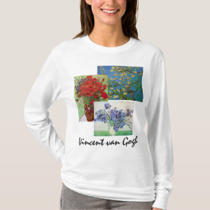 Camiseta 3 diferentes Arte Floral Flor de Van Gogh Vintage