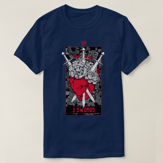 Camiseta 3 Espadas Tarot d Vermelho (Frente do Design)