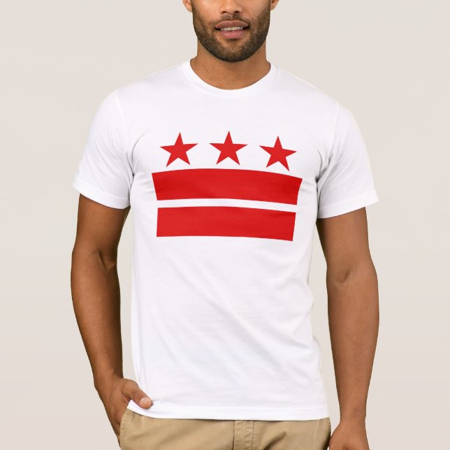 Camiseta 3 estrelas vermelhas 2 bares vermelhos (Frente)