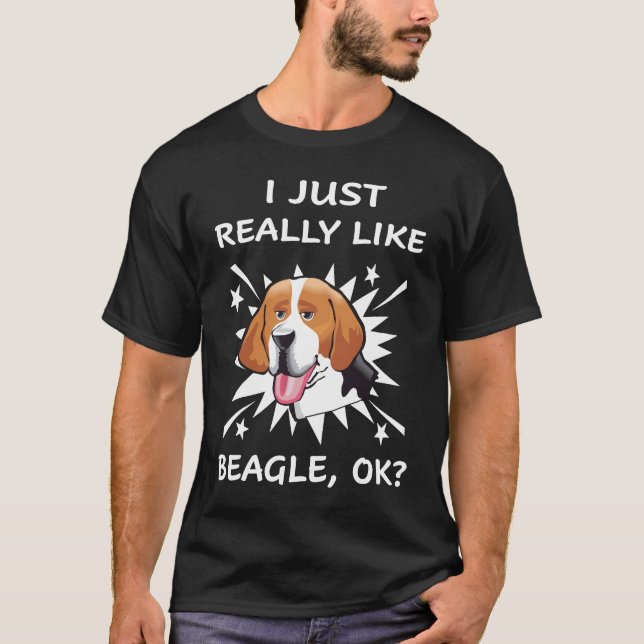 Camiseta 3 Eu Apenas Gosto Muito de Beagle (Frente)