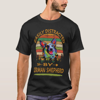 Camiseta 3 Facilmente Distraído Pelo Pastor Alemão