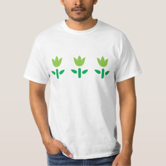 Camiseta 3 Flores Verdes