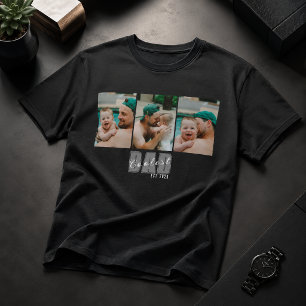 Camiseta 3 Foto Pai Mais Legal Est. Ano Personalizado - Pre