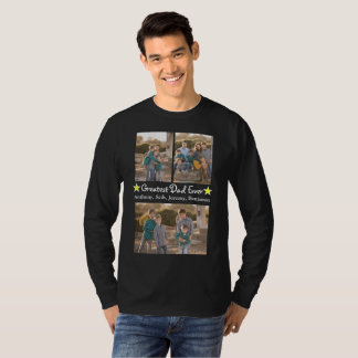 Camiseta 3 Fotografias Maior Pai Com Dia de os pais Longo C