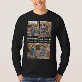 Camiseta 3 Fotografias Maior Pai Com Dia de os pais Longo C