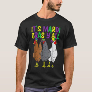 Camiseta 3 Galinhas É Mardi Gras Galera Fazendeiro Homens M