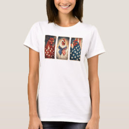 Camiseta 3 Galinhas Patrióticas
