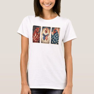 Camiseta 3 Galinhas Patrióticas