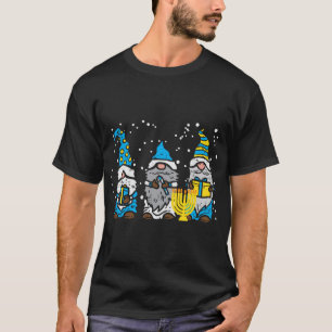Camiseta 3 Gnomos Menorah judeu Hanukkah Chanukah Gardenin