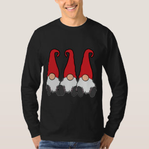 Camiseta 3 Gnomos Nórdicos Tomte de inverno Nisse Red Hats