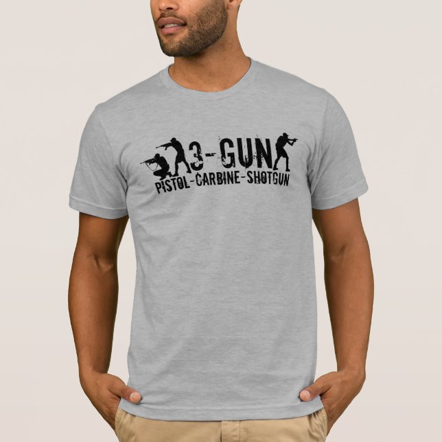 Camiseta 3-Gun - Pistola - carabina - espingarda (Frente)