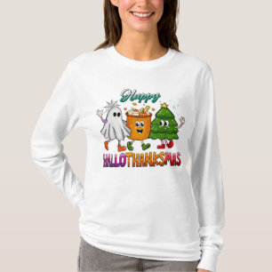 Camiseta 3 Holiday Girl halloween Ação de Graças Natal